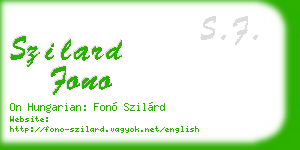 szilard fono business card