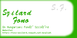 szilard fono business card